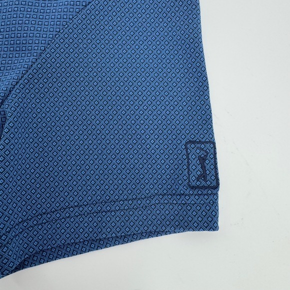 PGA TOUR Mens Casual Blue Geometric Print Short Sleeve Golf Polo Shirt Size L - Picture 6 of 9